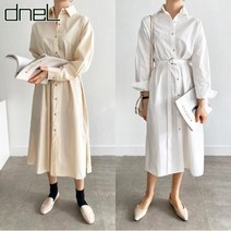 드넬 스트랩단추셔츠원피스DO11300A