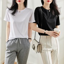 [1+1/촤르르소재] 지금 딱 필요한 레이어드템! 기본티셔츠 2장SET! 모달 라운드넥 반팔티셔츠(4color)