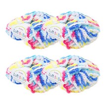 [앵콜스] 소프트베베(4볼세트) 뜨개실 털실 수면사 아기실 블랭킷, 42 노랑분홍파란하늘