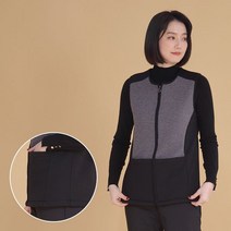 애비뉴투지 엄마옷 그레이 블랙 배색 기모 라운드 지퍼 여성 겨울 주머니 조끼 V12258 50대 60대 중년여성