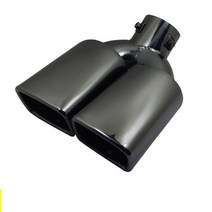 머플러팁 63mm 광택 블랙 벤드 범용 자동차 배기 시스템 노즐 머플러 팁 파이프 테일 스테인레스 스틸 액세서리 1 피스