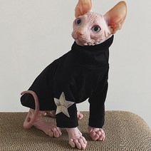 털이없는 고양이 옷 별 Bottoming 셔츠 Sphinx Devon Rex cotton Oufits 애완 동물 의상 가을 겨울베이스 Sphynx cat clothes, [04] L, 04 L