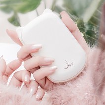 충전식 손난로 고양이 핫팩 보조배터리 휴대용, 화이트
