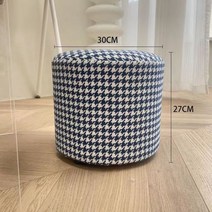 스툴 수틀 스텝 좌식의자 발받침대 화장대의자 풋 Houndstooth Lambswool 작은 원형 의자 신발 변경 거실, 05 A11-non-disassemble