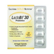 캘리포니아골드뉴트리션 락토비프 프로바이오틱스 300억 CFU 유산균 60베지캡슐 1팩, 60정, 1개