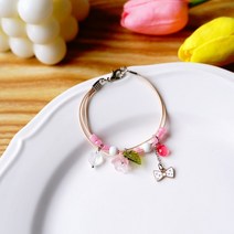 앤썸 홀로그램 꽃 하트 구슬 소원 원석비즈 우정 수제 매듭팔찌 AS-196