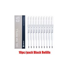 샤오미-BEIFA 메탈 젤 잉크 펜 0.5MM 회전 블랙 스위스 리필 비즈니스 서명 caneta 학교 사무실 문구 용품, 10 KACO Black Refill