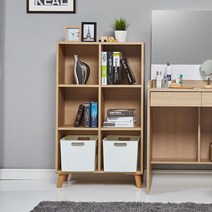 ABON14056 엠제이 6칸 책장 700 책꽂이 미니책장 선반 수납선반, 오크