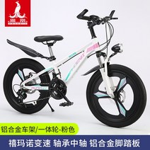 새로운 피닉스 브랜드 어린이 산악 자전거 소년 소녀 학생 가변 속도 디스크 브레이크 충격 흡수 알루미늄 합금 초경량, 화이트 핑크/알루미늄 프레임/21단 3날 휠 차량 납품, 18인치