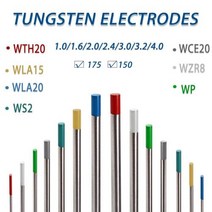 TIG 용접봉 텅스텐 전극 솔다 무라 일렉트로도스 아크 아르곤 용접 소모품 WT20 WC2, 3.2mm+WLa15-Gold