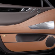 카디즈 제네시스 G70 G80 G90 GV60 GV70 GV80 전용 스크래치방지 풀컬러각인 가죽도어커버 목쿠션 1PCS, 블랙, 제네시스 전차종 공용 목쿠션