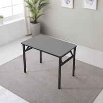 이반가구 1인~8인 접이식테이블 다용도 책상 절탁자 식탁 컴퓨터책상 입식책상 회의테이블 작업테이블 다용도 오피스 사무실 서재, 절탁자 1000x600, 그레이(블랙테두리), 블랙다리
