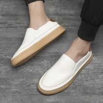 남자 화이트 명품 스니커즈 데일리 소가죽 일본풍 슬립온 신발 커플 운동화