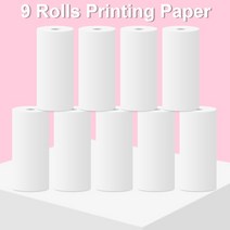 즉석카메라 프린트 인화 키즈 폴라로이드 어린이 PROGRACE-어린이 카메라 감열식 인쇄 용지 9 롤 20 롤 금, 01 9 Rolls Paper