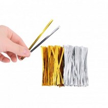 다용도 빵끈10cm(약780개) KP 봉지끈 포장끈 칼라빵끈 YS21JA20, 골드