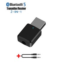 usb 블루투스 5.0 송신기 수신기 3 in 1 edr 어댑터 동글 3.5mm aux for tv pc, 협력사, 투인원 블랙