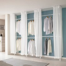 이지온행거 고정식 드레스룸 커튼행거 EO-S416 선반 인테리어 시스템 드레스룸 행거 꿀템 모음, 화이트, 옵션5)EO-S416W 커튼 폭2.7-3.2m