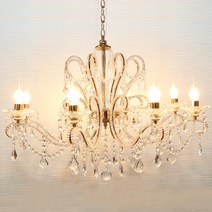 건우아트 쿠스8등 크리스탈 샹들리에 샹들리에/실링팬, 5)골드-횃불전구