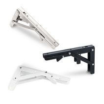 스텐 선반대 받침대 지지대 벽 선반 접이식 벽걸이 철제선반 까치발 브라켓 ㄱ자 꺽쇠 경첩(1세트/2개입), 14인치, 실버