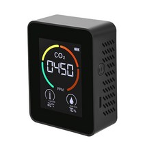 미세먼지측정기 공기질측정기 초미세먼지측정기 co2 meter co2 detector air quality detector lcd screen 이산화탄소 감지기 co2 온도 습도, 검은색