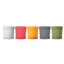 가정용 소형 컬러풀 분갈이화분 아파트정원 매장 텃밧가꾸기 베란다꾸미기 주택 카페, 1개, DAMDDA베이직3호 그린