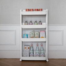 리바트키친 틈새 수납장 4단, 단품