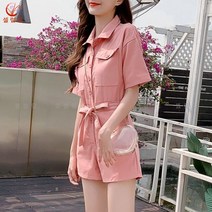 셀럽당 여성점프수트 반팔 점프슈트 여름여바지 캐주얼 카고 점프슈트