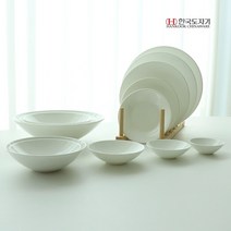 한국도자기 명품 파인본차이나 누보 접시 종지 찬기 요리볼 화이트 그릇 식기 전체모음, 4호 (약 25cm)