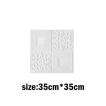 샌드위치 판낼 부자재 35cm x 35cm 3D 벽 스티커 스테레오 천장 패널 지붕 장식 자체 접착 폼 벽지 1 개, 01 35cmx35cm 1Pcs, 01 White