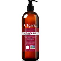 Cliganic 미국 클리가닉 JojobaOil 퓨어 냉압착 비정제 호호바 오일 펌프형 946ml 1팩