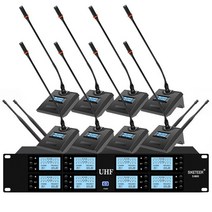 전문 uhf 무선 마이크 8 채널 핸드 헬드 마이크 라발리에 마이크 무대 성능 회의 마이크