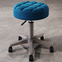 회전 스툴의자 미용 진료 진찰 실험실 네일 시술의자 보조 화장대 의자, 딥블루빵-회색봉-스크래치방지무음휠