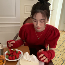 아임아임[화이트 카키 블랙 당일출고]앙고라 니트 워머 세트