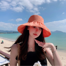여성 여름 썬캡 밀짚 필름 모자 자외선 해빛차단모자 여름휴가모자