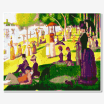 모모픽스 보석십자수 40x50cm 캔버스액자, DH06 쇠라 그랑드자트섬의 일요일오후