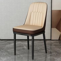 가벼운 고급 카페 의자 다이닝 라운지 레스토랑 인테리어 1인체어, 베이지 + 갈색 + 블랙 레그