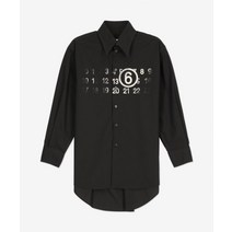 국내 정품 엠엠식스 MM6 메종마르지엘라 MAISON MARGIELA 여성 넘버 로고 셔츠 - 블랙 / S62DT0023S47294900 NUMBER
