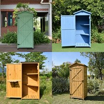 모던컨츄리 조립식 원목 야외 도구보관함 야외창고, 그린