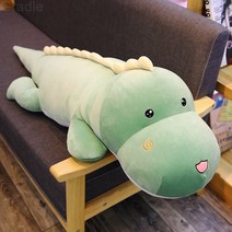 공룡 악어 피규어 뽀글이 인형 잠자리 함께하기 게으른 사람 긴 쿠션 인형 여자 아이디어 선물, 녹색, 150cm