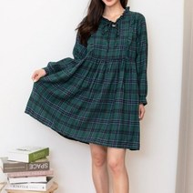 기타 여성 여자 데일리 러블리 체크 패턴 원피스