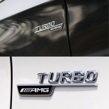 벤츠 액세서리 바이터보 휀다 터보 AMG 4MATIC 스티커 엠블럼 2pcs 세트 카킹즈, (01)터보 AMG 엠블럼