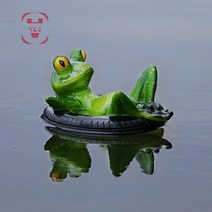 정원꾸미기 원예용품 플로팅 카약 여유로운 개구리 동상 레진 조각 야외 정원 연못 장식 홈 어항 신제품, 1.A