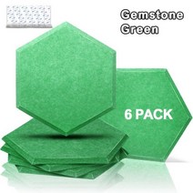 어쿠스틱 패널 홈 스튜디오 트리트먼트 천장 방음 도어 소음 흡수 6 개, Gemstone Green, 12mm Highest Density, Large hexagon