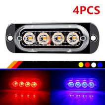 저렴한 스트로브 사이드 라이트 트레일러 조명 그릴 고장 12V 24V 깜박이 비상등 자동 스트로보스코프, 한개옵션1, 04 blue