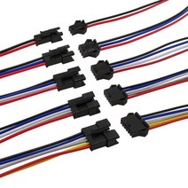 5Pair JST SM 2P 3P 4P 5P 6Pin 플러그 남성과 여성 소켓 와이어 커넥터 LED 스트립에 대 한 케이블 피그, [03] 20cm, [04] 5Pin, 5개