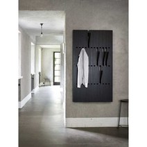 벽걸이형 옷걸이 다용도 모자 우드 엔틱 행거 대형, 3층/24개 (검정색) 91x51cm