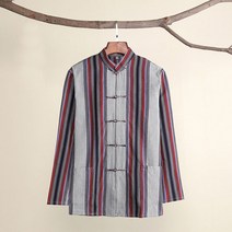 목인장 정권도 쿵푸 영춘권 샌드백 Umorden-면 전통 중국 당나라 정장 상의 의류 남성 긴 소매 쿵푸 태극, 10 color stripe_01 M(165)
