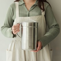 스텐음식물통 진공 음식물쓰레기통 음쓰통 3L + 롤백비닐 15매, 화이트