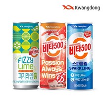 (광동 직영) 비타500 캔 3종 팩(FIZZY LIME 12개+비타500F 240ML 6개+스파클링 250ML 6개)