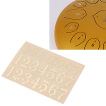 텅 드럼 미묘한 드럼 노트 스티커 0.1mm PVC 사운드 라벨 스틸 혀 초보자를위한 스케일 장식 브론 징, 한개옵션0